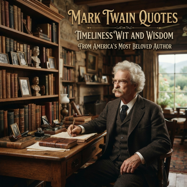 make me imaeg on this topic and add these heading in image real image : Mark Twain Quotes : Timeless Wit And Wisdom From America's Most Beloved Author